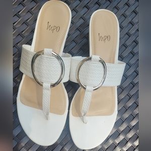 White ladies wedge sandals